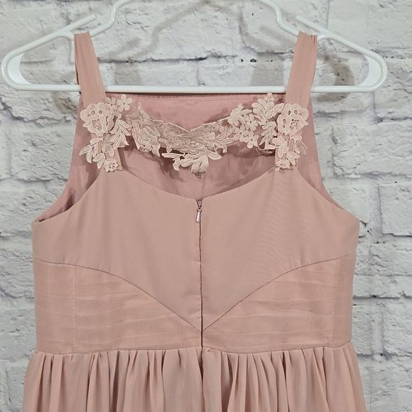 Girls Fairy Renaissance Maxi Dress Embroidered Pink Ruffled Hem Formal Dressy - Picture 7 of 11